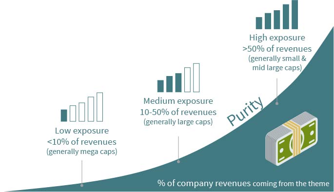 Percentage of companies revenues coming from the theme